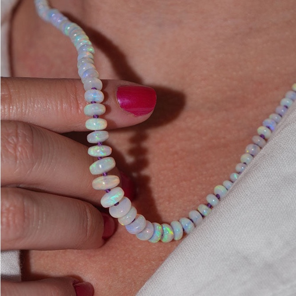Elegant Australian Opal Beaded Necklace